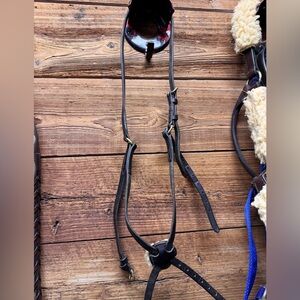 Amish made Black Horse figure 8 leather noseband for English bridles